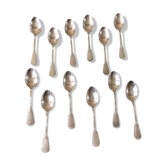 Box of 12 teaspoons in silver metal Frionnet François