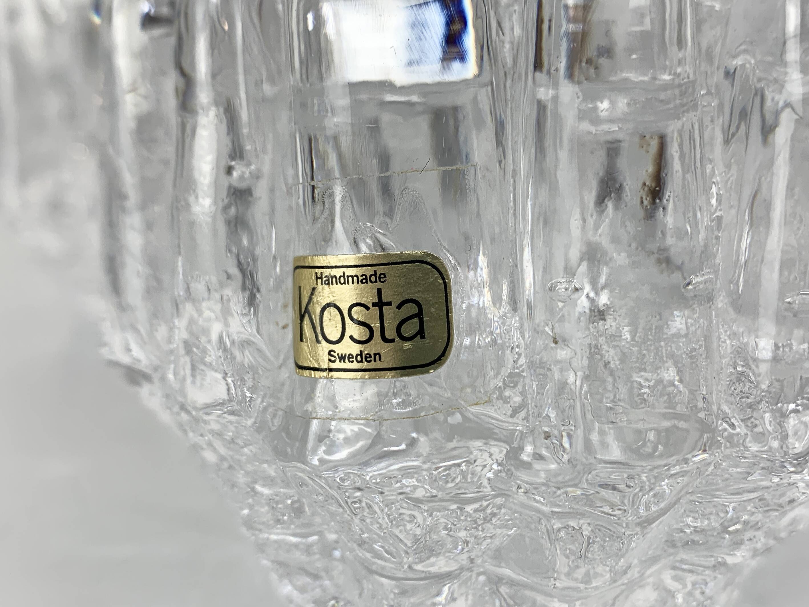 Bougeoirs en verre "tournesol" par Göran Wärff pour Kosta Boda, Suède, années 1970