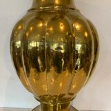 Vase with godrons in hammered brass XX century