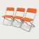 Framar orange felt folding chairs 1970