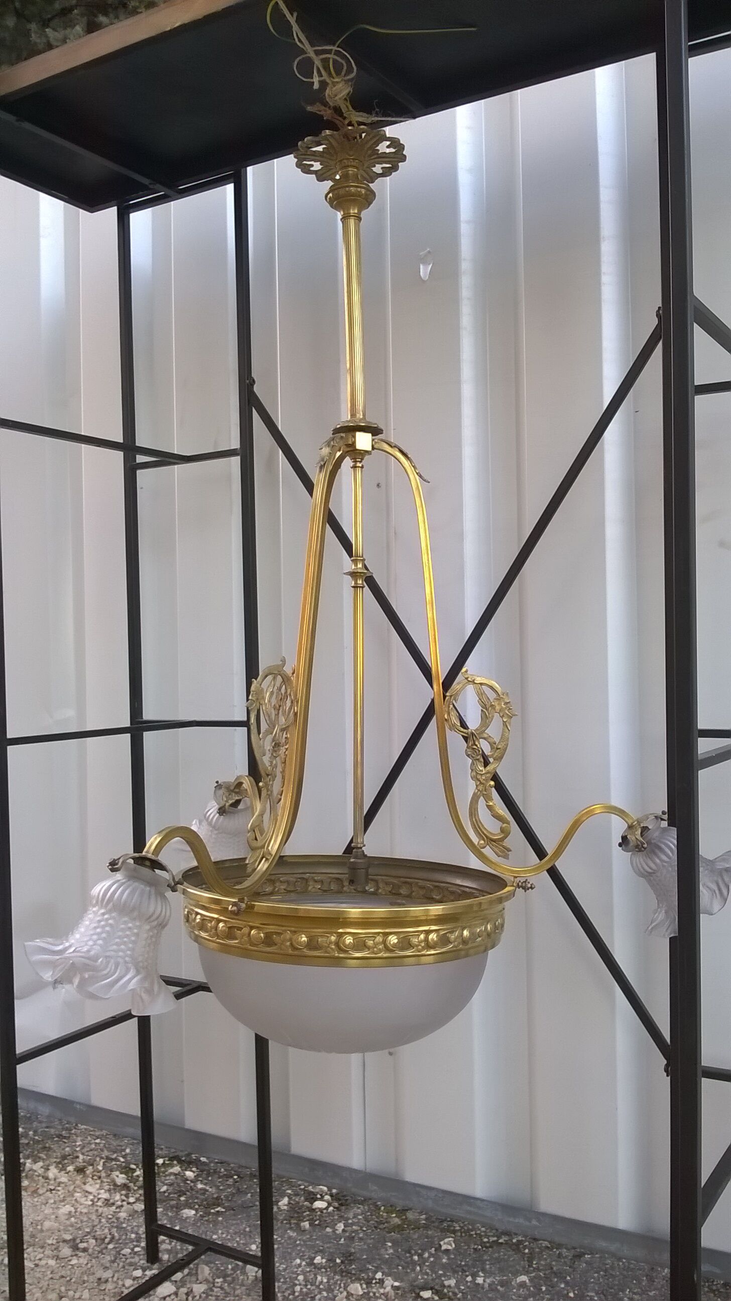 Brass Chandelier And Glass Paste Napoleon III