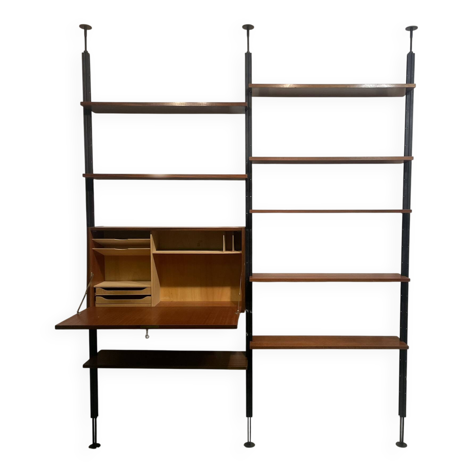 Rosewood Wall or Floor/Ceiling Bookcase