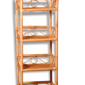 Year 1970 vintage rattan shelf