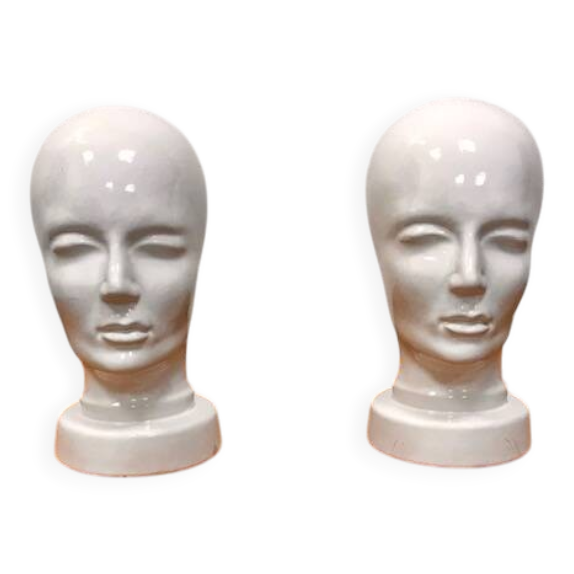 Rare set of 2 Scheurich ceramic heads, West Germany, 1950s-60s