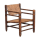 Mid-century rush oak french armchair