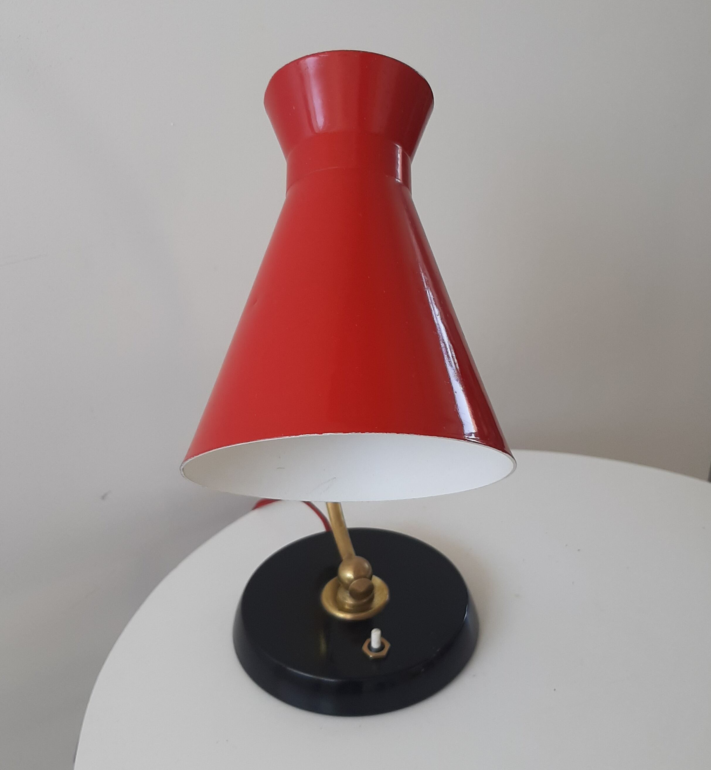 diabolo lamp 50s brass and metal