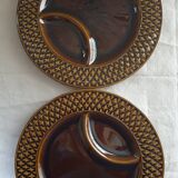 12 Digoin Saarguemines 70's compartment plates