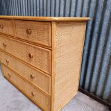 Commode osier rotin vintage