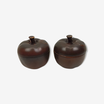 Lot de 2 pots en céramique forme pomme Melitta 13 cm