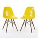 Yellow Pair (2) Herman Miller Original Eames DSW Side Shell Chairs
