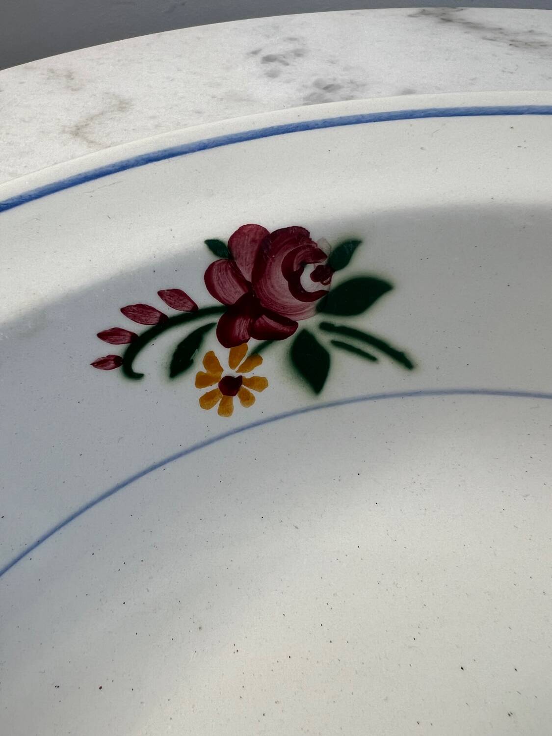 Large hand-painted salad bowl