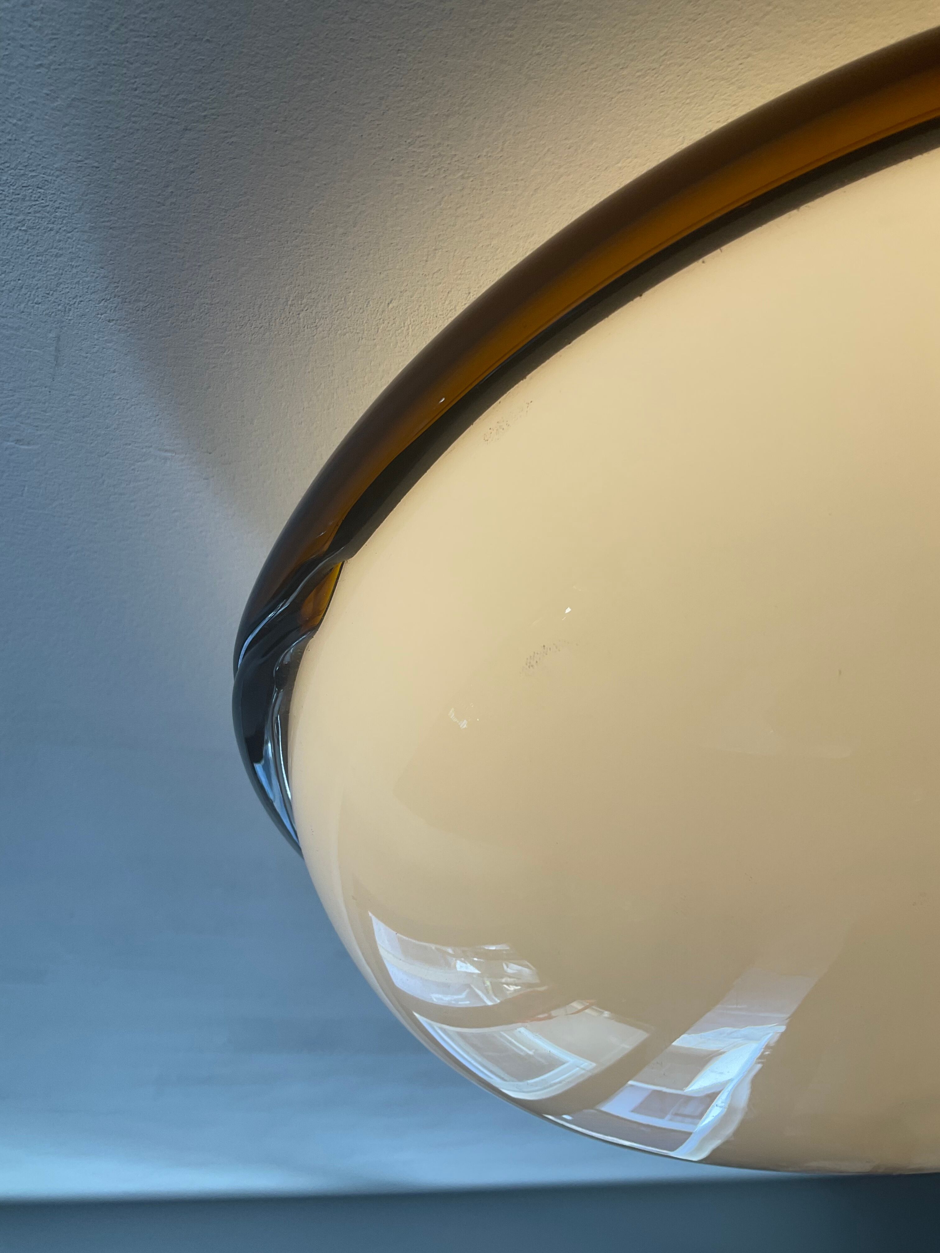 Vintage ceiling lamp in opaline and glass paste