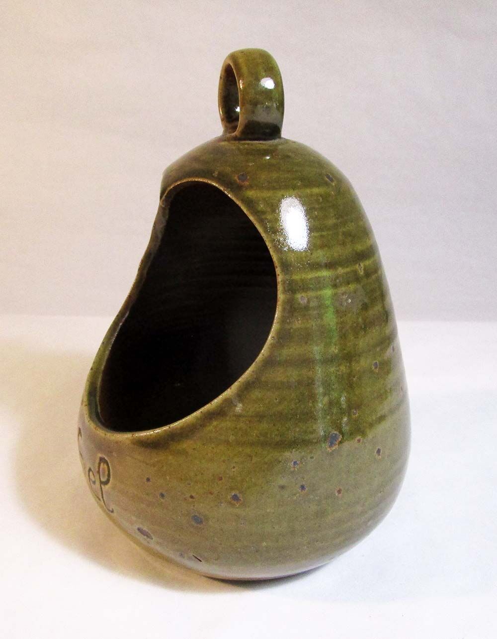 Sandstone salt pot with ring