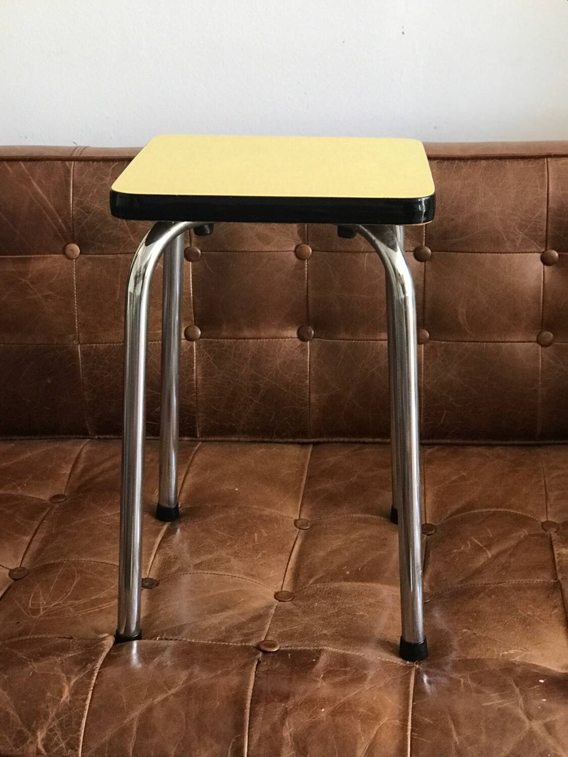 Vintage yellow formica stool