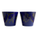 Set of 2 blue West German ceramic planters / flower pots