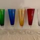 5 colorful champagne flutes in Murano 1970 glass