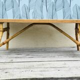 Vintage bamboo bar with 2 stools