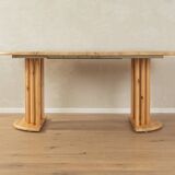 80s extendable Dining Table with wooden struts
