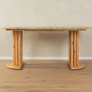 Table de salle à manger extensible des années 80 avec pieds en bois