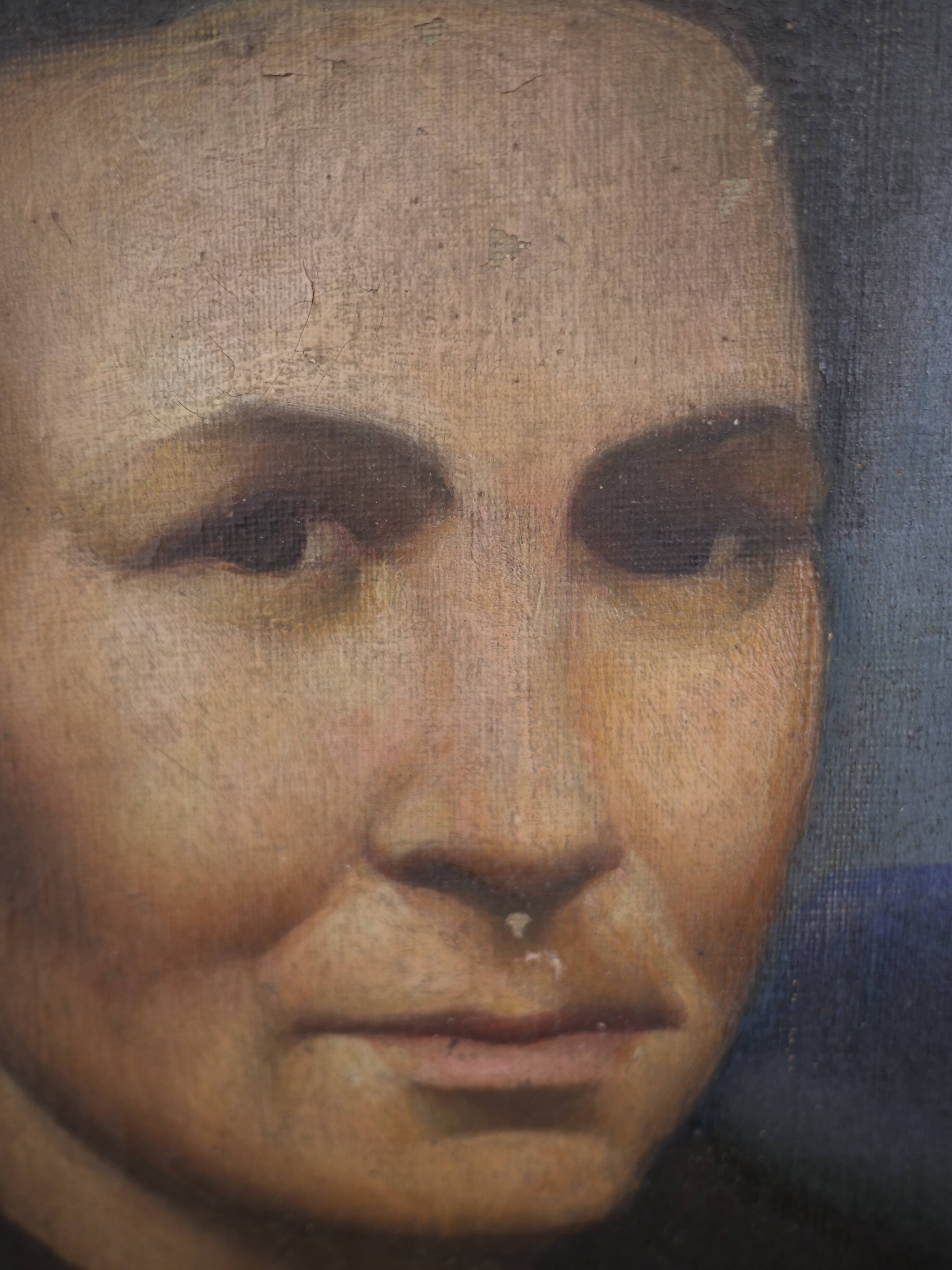 Portrait Oil on canvas Modern spirit signed Magisson 1930