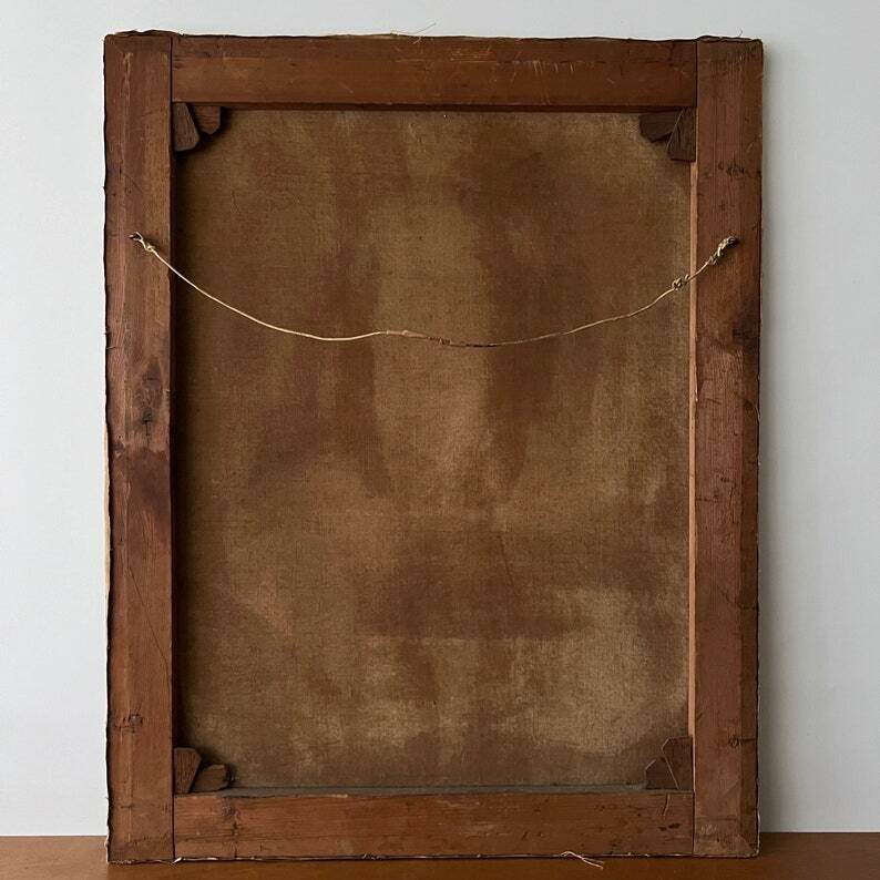 Peinture à l'huile ancienne du 19ème siècle, Portrait de femme