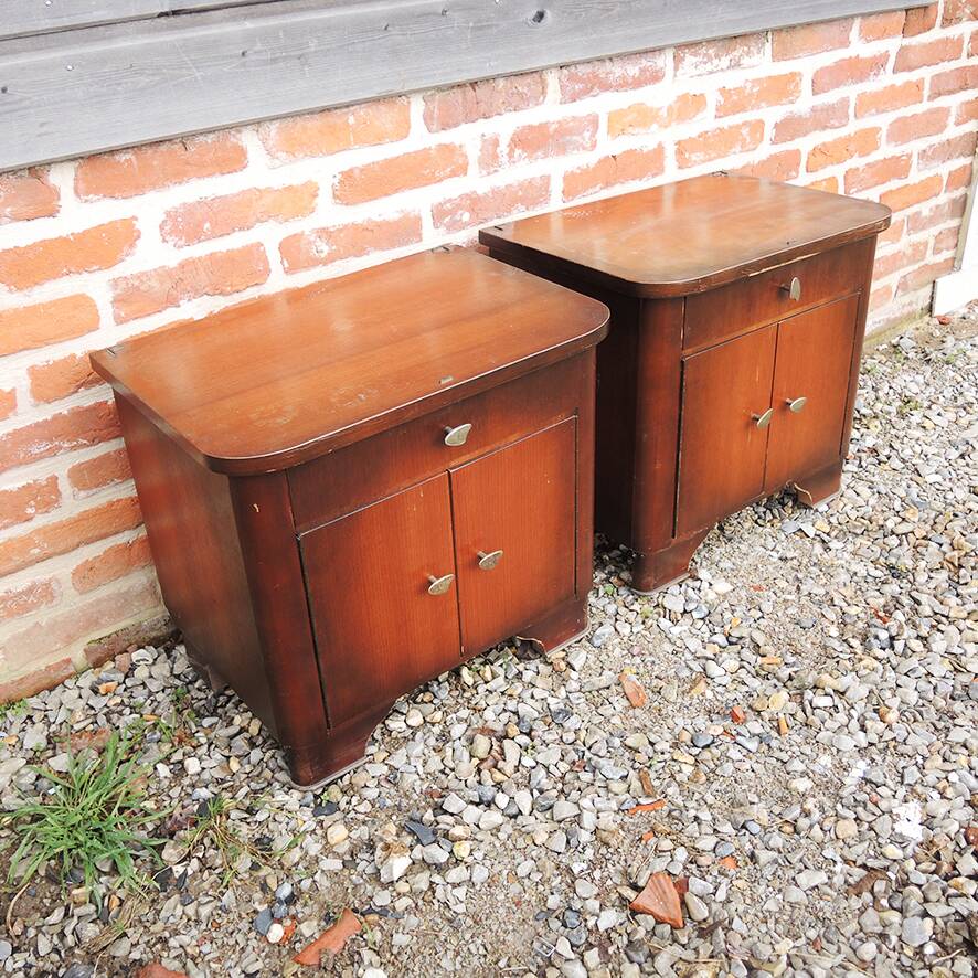 2 Antique Wooden Bedside Tables