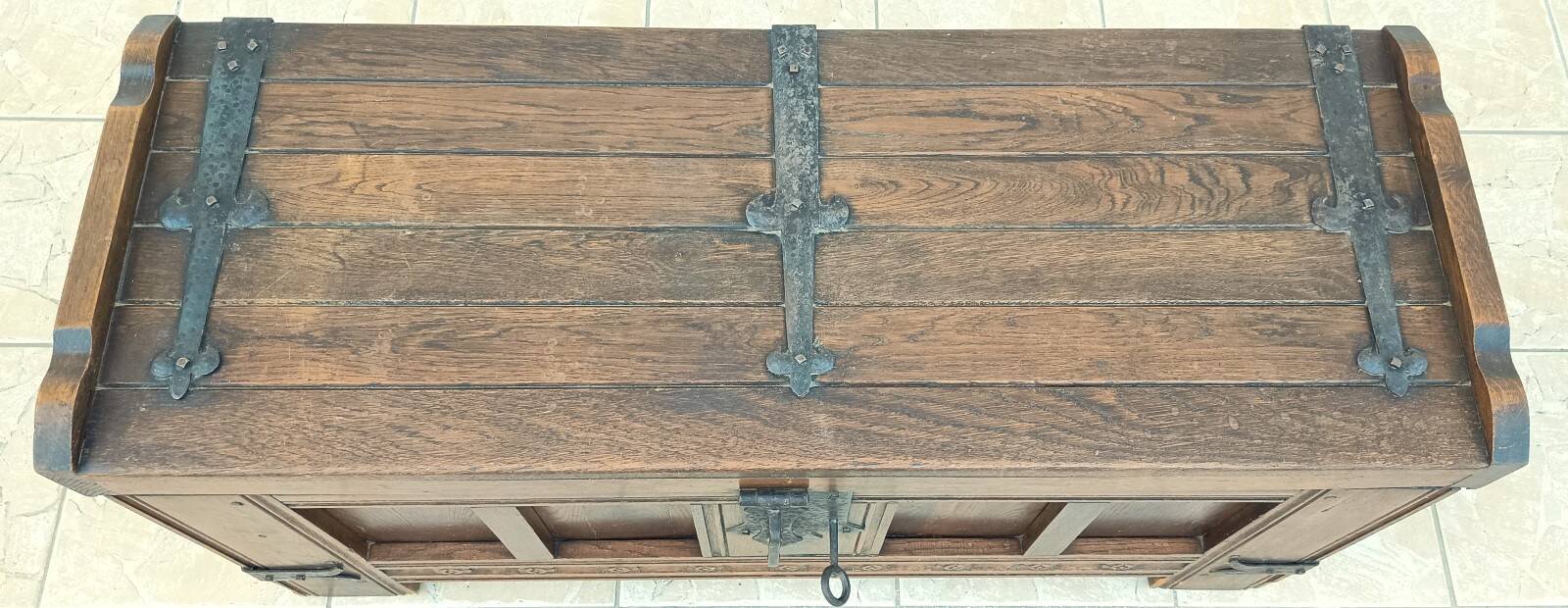 Rustic solid oak chest