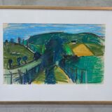 Max Gregor Carlsson,  Modern Swedish Painting, 1950s, Pastel, Framed