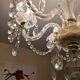 Suspension lustre ancien en verre taillé et pampilles – 6 bras