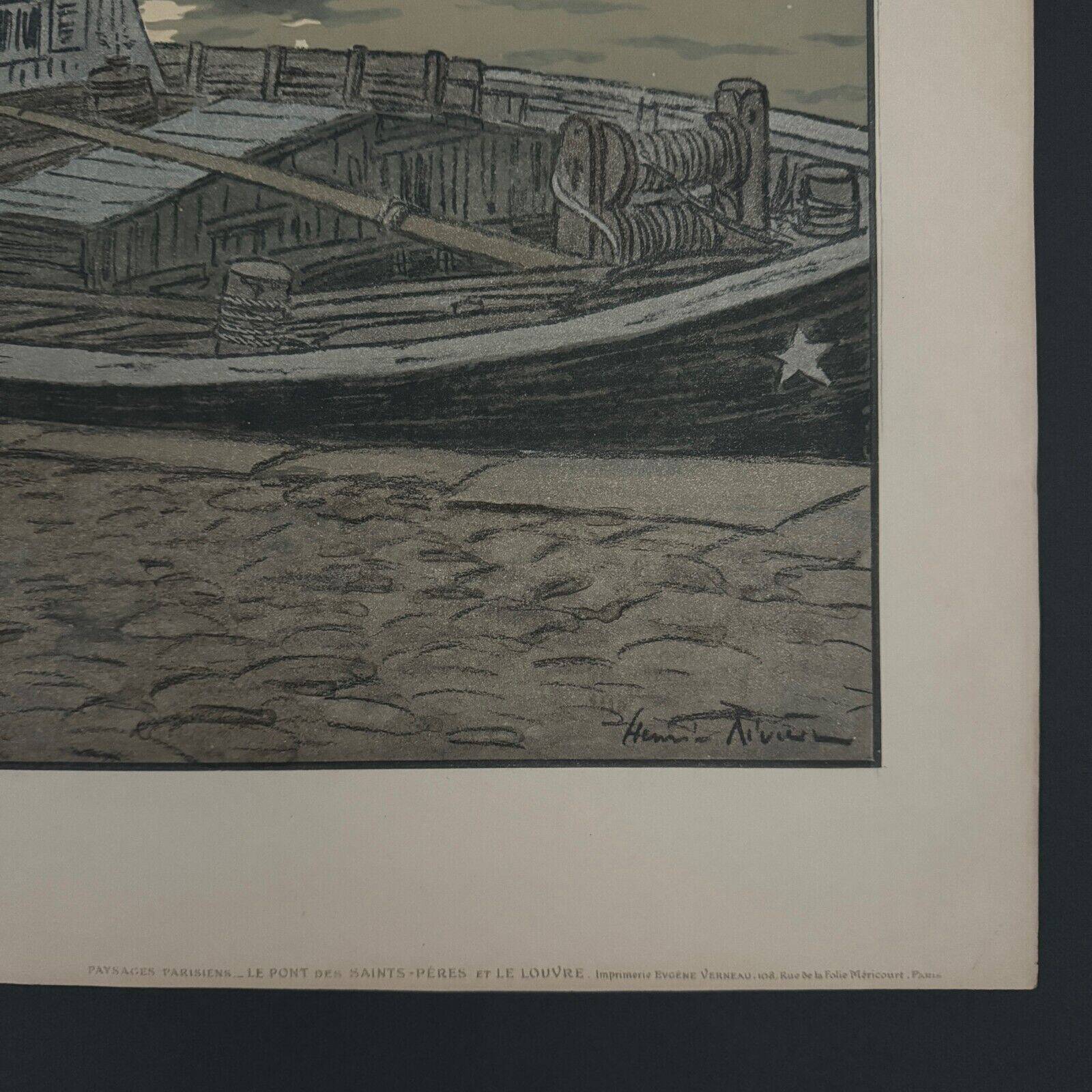 Lithograph by Henri Rivière The Pont des Saints-Pères and the Louvre