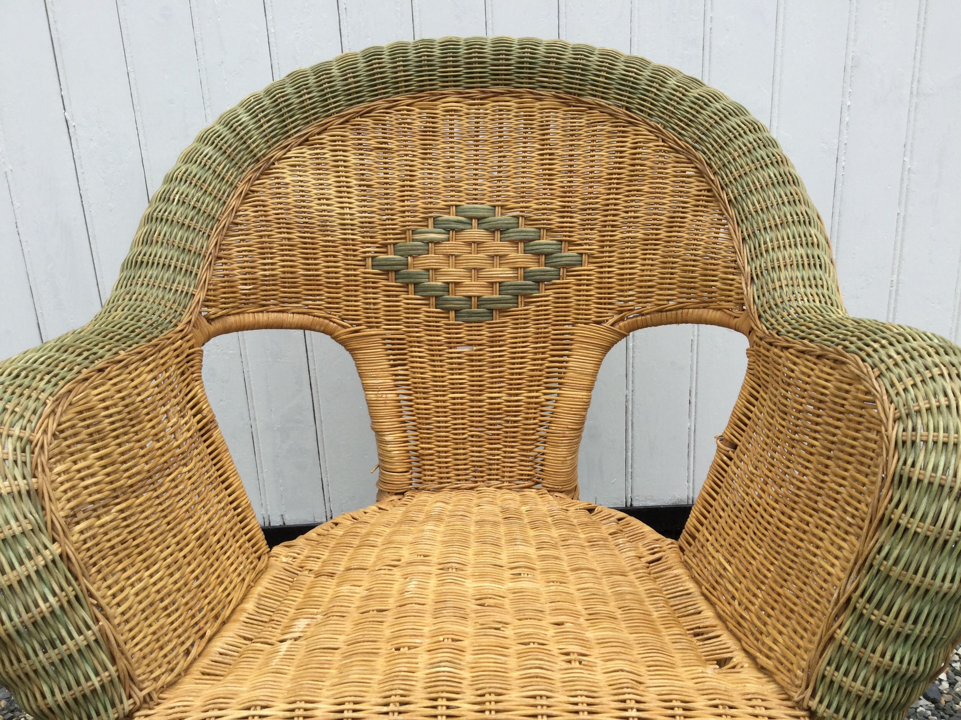 Rattan and bamboo armchair