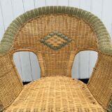 Rattan and bamboo armchair