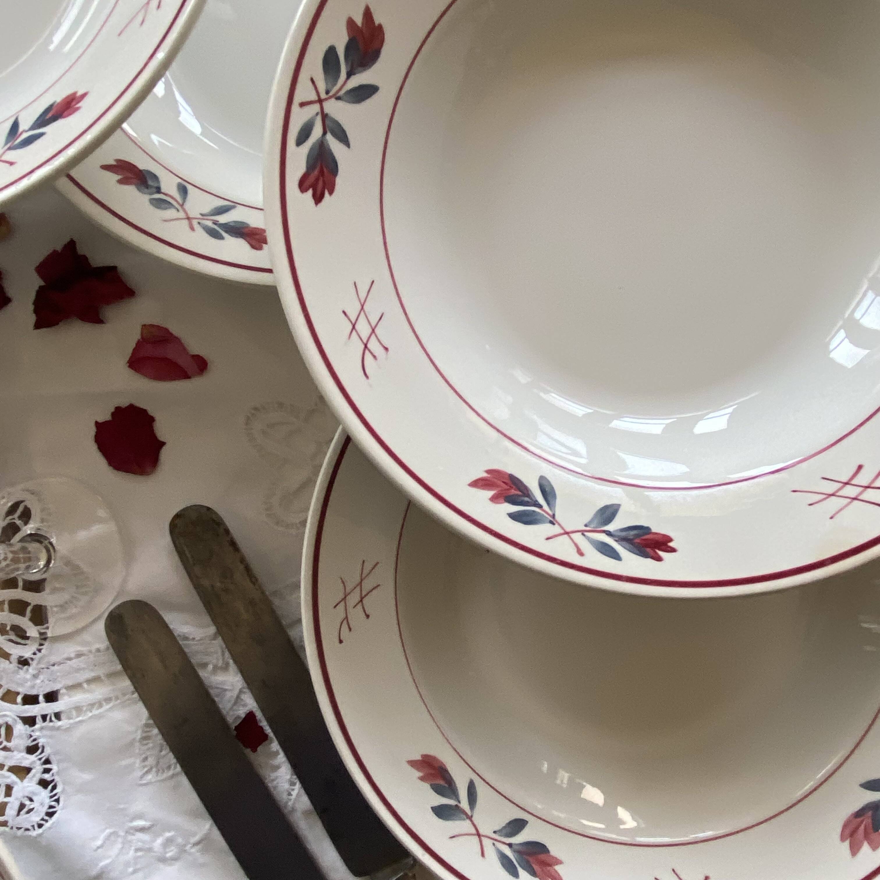 6 deep plates Céranord model Adeline