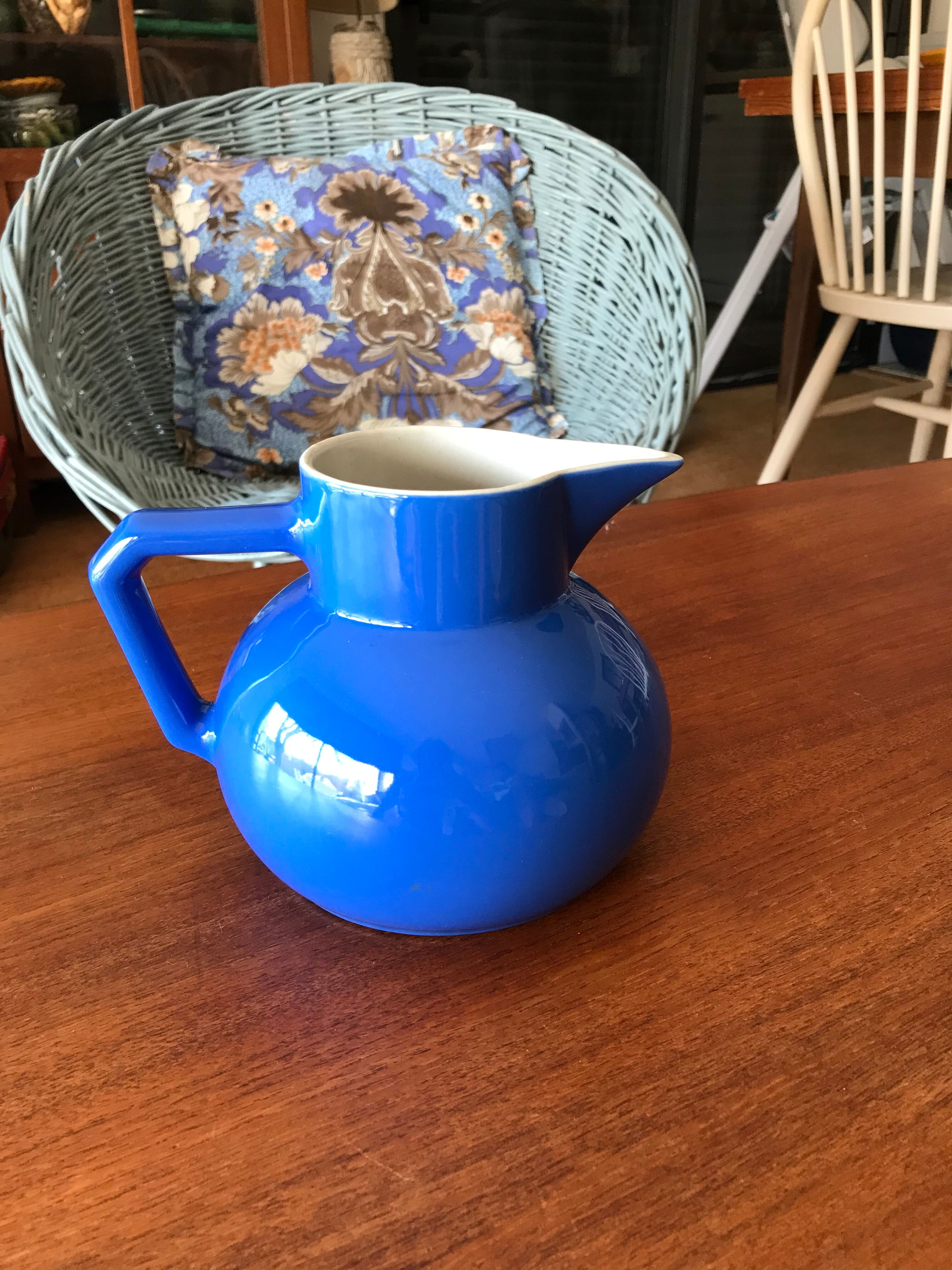 Porcelain blue pitcher