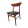 Chaise danoise en teck et skai noir