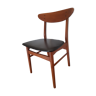 Danish chair in teak and black skai