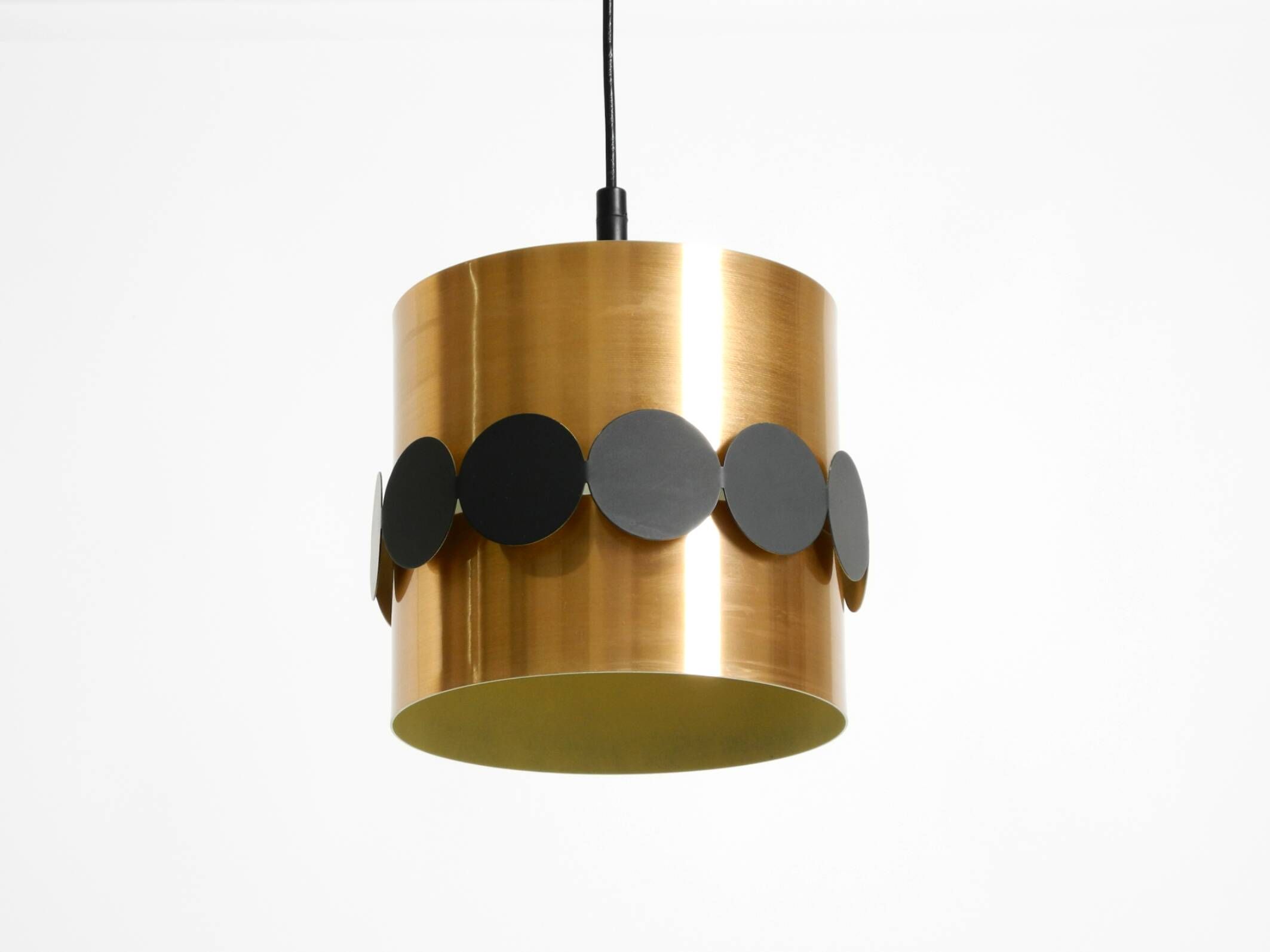 1960s Space Age pendant lamp by Doria, made of copper-anodized aluminum