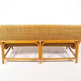 Mid-Century Modern Wicker Bench, Italy, 1970s