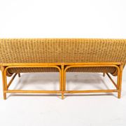 Mid-Century Modern Wicker Bench, Italy, 1970s
