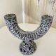 Candelabra candlestick candlestick 2 candles in fat lava style ceramic