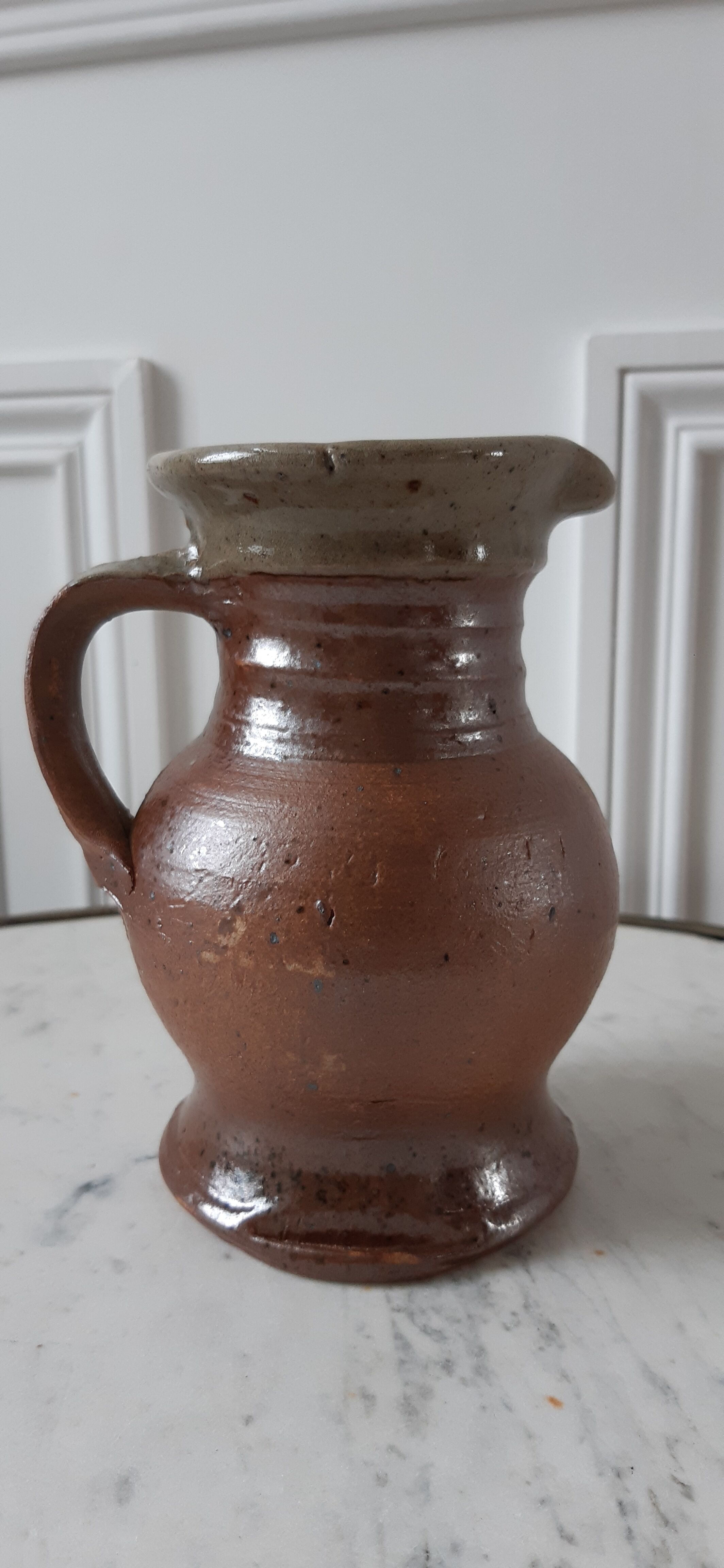 Handcrafted stoneware pitcher 70s