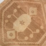 3x12 Cream & Brown Tribal Turkish Runner Rug, 95x377Cm