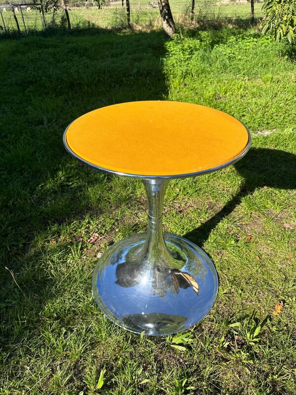 Table pied tulipe verre fumé ORANGE Gastone Rinaldi
