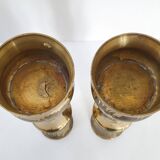 Pair of vintage bamboo-style vases 1970