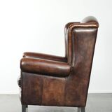Sheepskin wingback armchair with beautiful deep and warm colours
