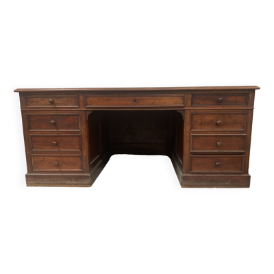 Bureau plat a caisson de style Napoléon III en acajou XIX siècle