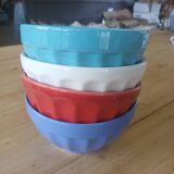 4 colorful faceted bowls