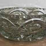 FRUIT CUTTER, SALAD BOWL in Solid CRYSTAL decorated with Hand-Cut PATTERNS