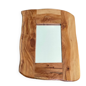 miroir en bois brutaliste