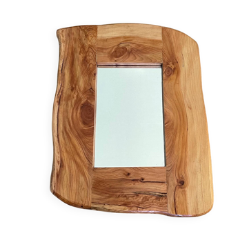 Brutalist wooden mirror